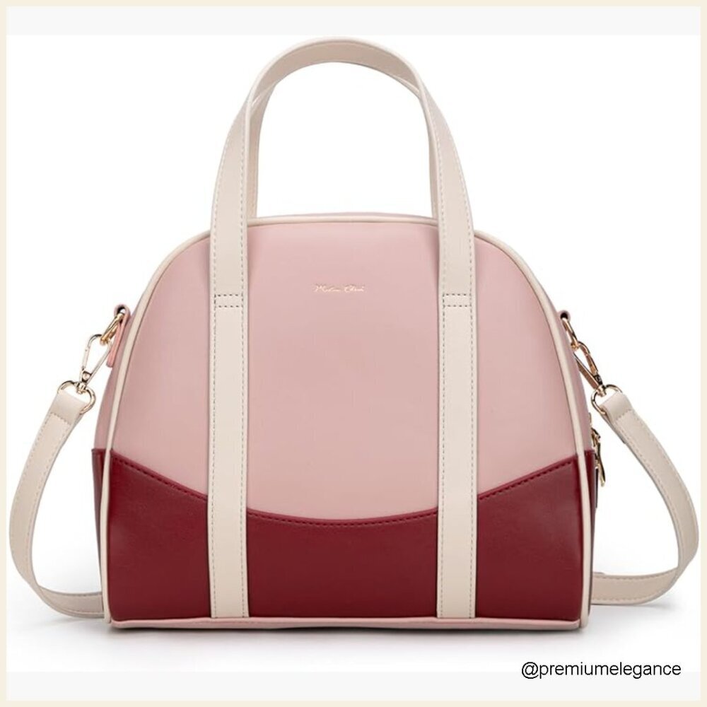 Medium Dome Satchel Crossbody Bag with Adjustable Strap, Lightweight